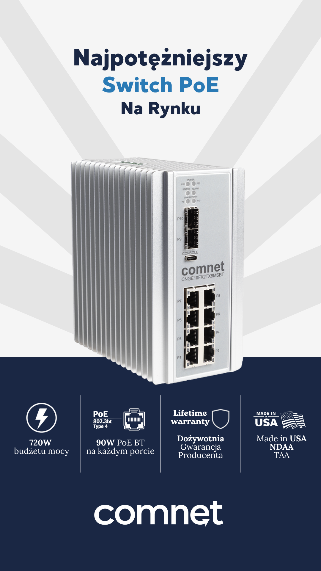 Comnet CNGE10FX2TX8MSBT